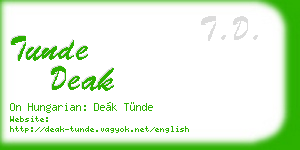 tunde deak business card