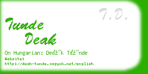 tunde deak business card